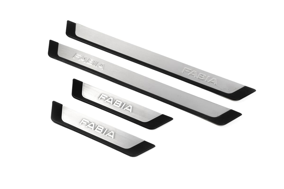 

Накладки на пороги OmsaLine-Flexill (4 шт) для Skoda Fabia 2014-2021 рр.