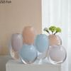 Lovely Colored Bubble Glass Vase Multiple Styles Plant Pots Table Decoration Flowers Arrangement Vases Room Aesthetic Decor