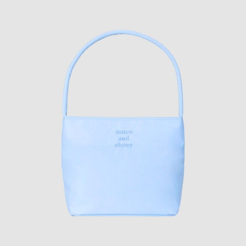

[Official Direct Sales] Mucu and Ebony Bag Women Nylon Tote Shoulder Portable Underarm Bag Square Sling Bag Baby Blue