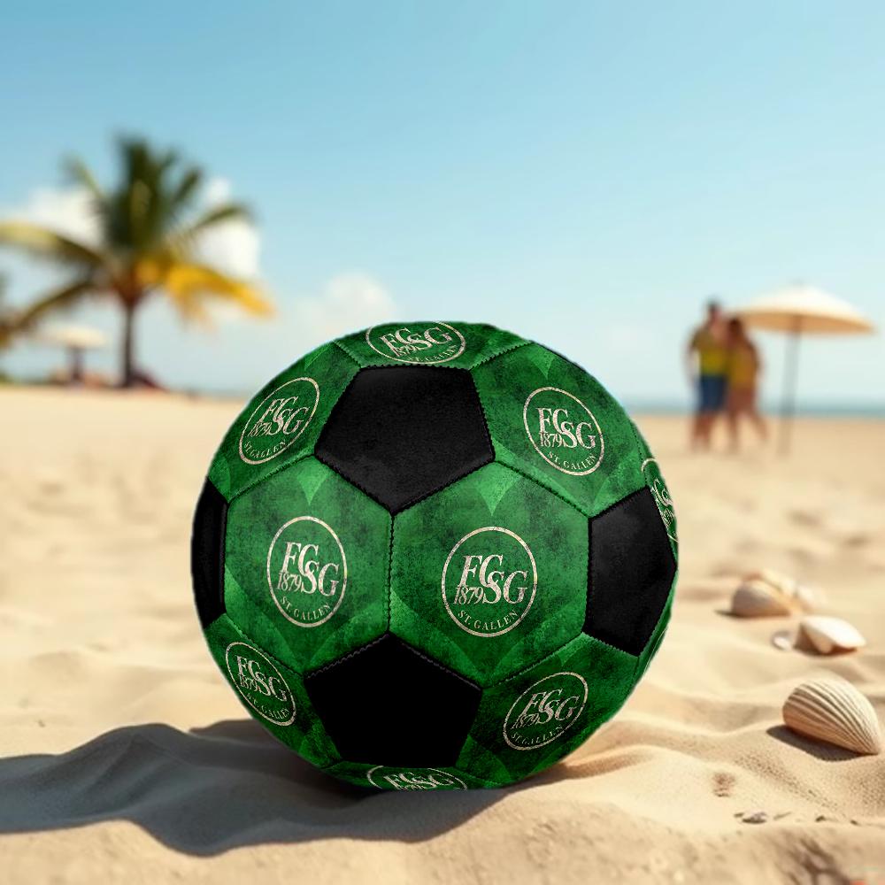 SIZE 5 FC St. Gallen Soccer Ball Colorful All Ages Machine Stitched PVC Competition Ready Durable High-Bounce
