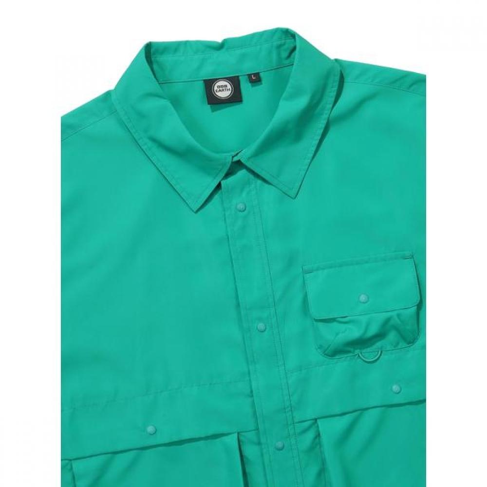 Utility Short Sleeve Shirt  Green  Model  24ss