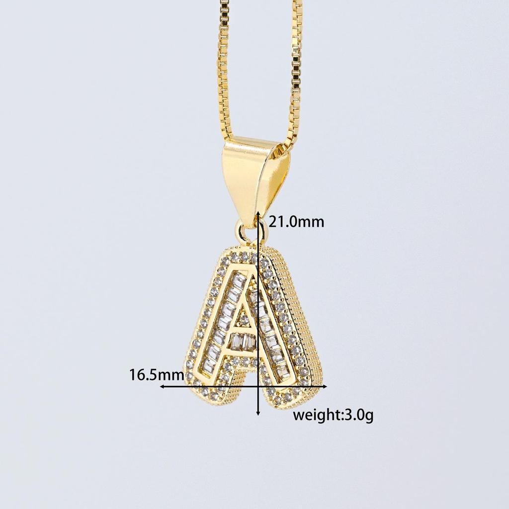 Cross Pendant with Micro Pave Cubic Zirconia - 26 Letter Options for DIY Jewelry Accessories