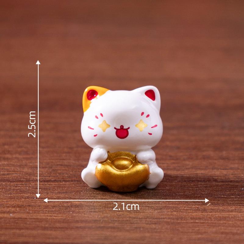 Cute New Year Maneki Neko Figurines,Cute Grain DecorationsBlind Bag AccessoriesDesktop Car Trinkets