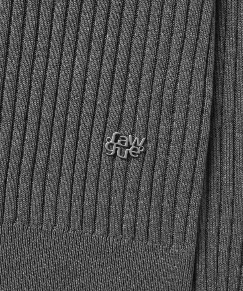 Lougeu Ribbed Slim V-Neck Knit_Gray