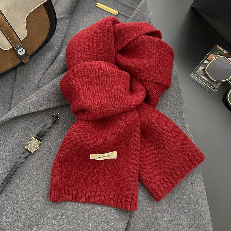 18-color scarf women's winter high-end soft waxy season warm thickened knitted wool couple scarf Korean