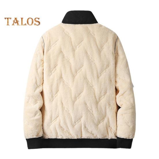 Męski zimowy płaszcz bawełniany z kieszeniami, kołnierzem stójką, długim rękawem, pogrubioną aksamitną podszewką, kurtka wiatroszczelna