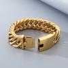 Versatile Fashion Jewelry, European and American Domineering 18mm Double-woven Four-sided Grinding Chain Polished Men's Bracelet 2026