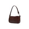 By Far Mini Rachel Series Leather Vintage Crocodile Pattern Chain Baguette Shoulder Bag Women Bags Hazelnut 20CRMIRANEDSMA