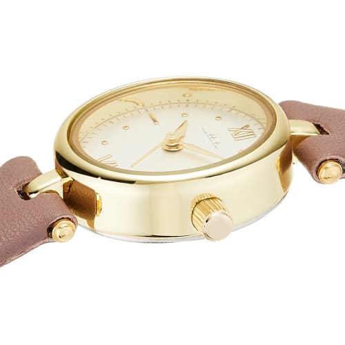 Fieldwork Women's Analog Ellipse Watch with Gold Leather Strap, Purple (JN003-2)