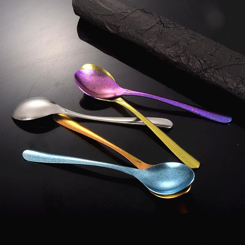 Ice Flower Crystal Heart-shaped Long Handled Stirring Coffee Spoon