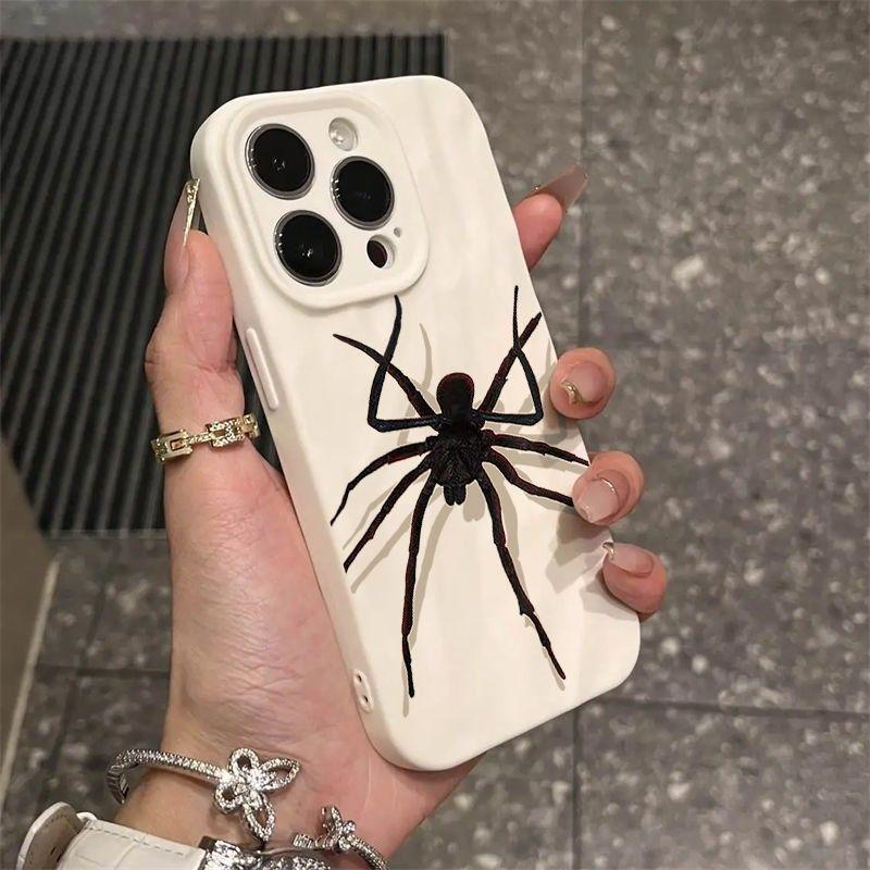 Creative Black Spider iPhone17promax mobile phone case for Apple 16promax pleats 14 matte 15