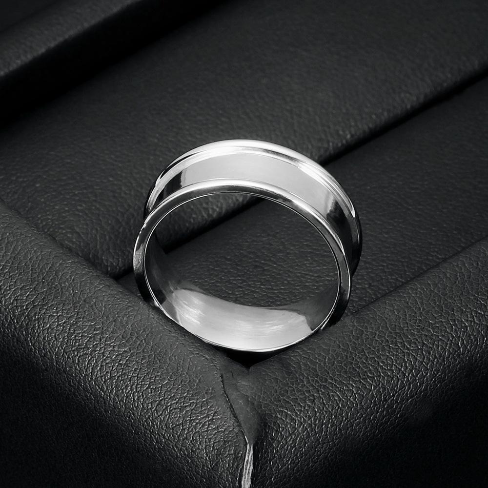 8MM Smooth Surface Stainless Steel Men's Fashion Ring - Simple, Versatile Design