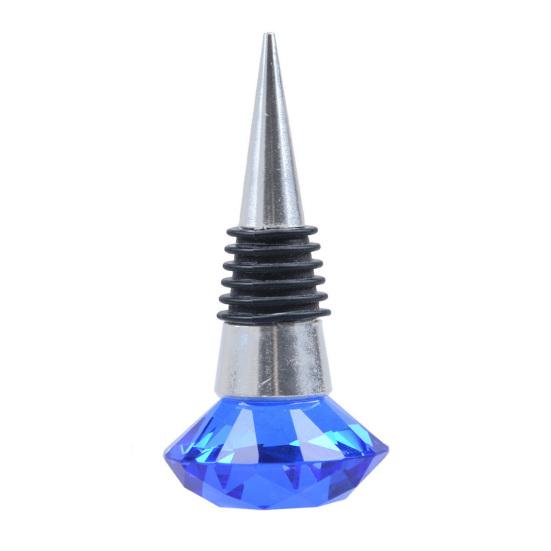 Crystal Metal Silicone Leakproof Reusable Wine Stopper Bottle Sealer Cork Plug