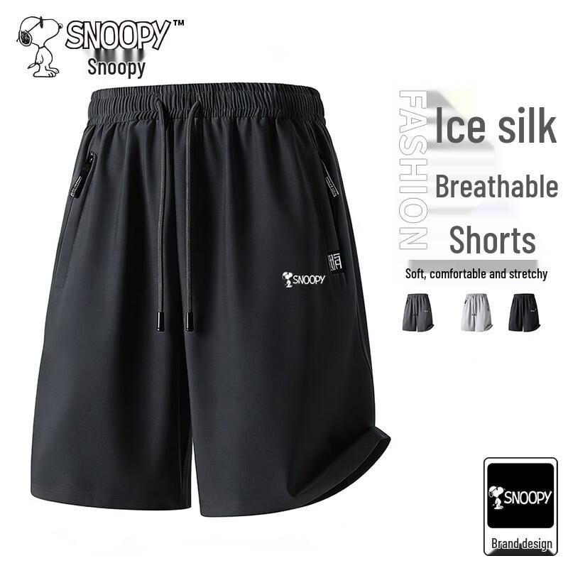 SNOOPY Men s Summer Ice-Feel Casual Shorts 4XL