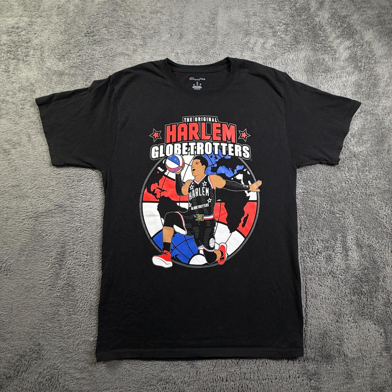 Harlem GlobeTrotters Basketball Shirt Champion Mens M World Tour Bball Crew Neck Unisex T-Shirt S