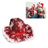 Christmas Cowboy Hat for Adult with Snowflake Pattern Sequins Christmas Costume Hat Women Men Holiday Party Stage Props