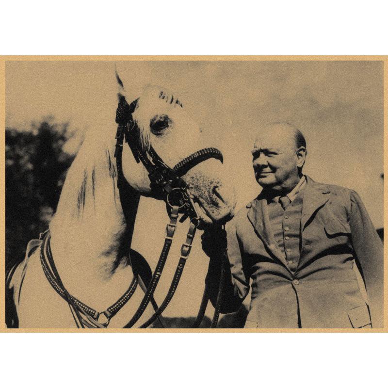 Großes inspirierendes Winston Churchill Retro Kraftpapier Poster für die Wanddekoration im Studentenwohnheim