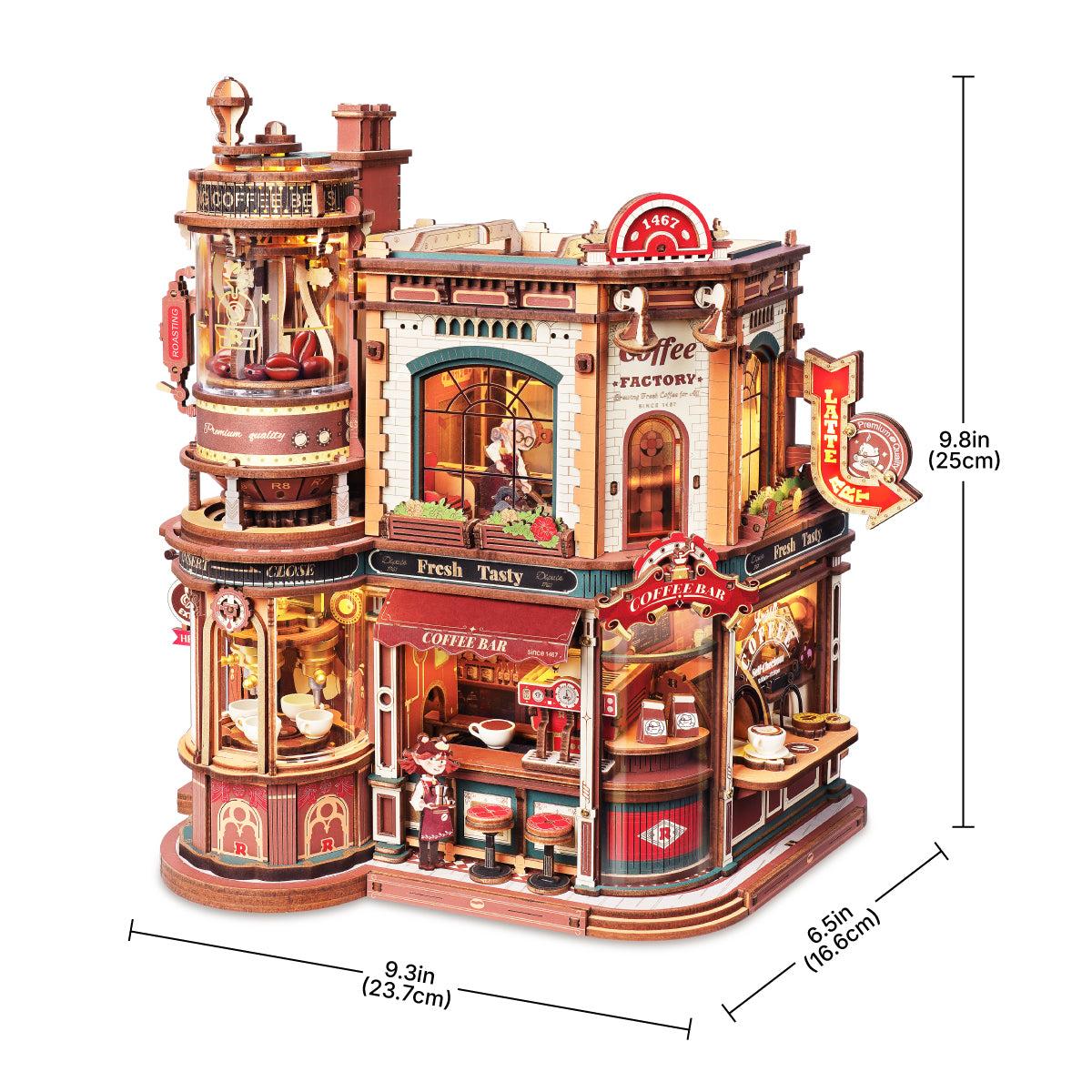 Robotime Rokr Droomfabriek Muziekdoos Houten 3D Puzzel Diy Poppenhuis Kit Bouwen Met Muziek, Lichten EAB02