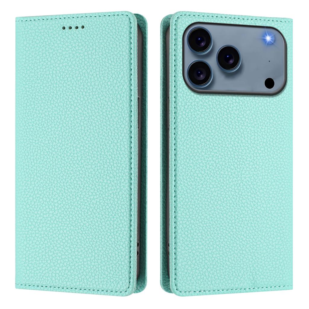 For iPhone 17 Pro Max Wallet Case RFID Blocking Litchi Texture Leather Mobile Cover