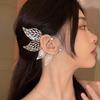 Vintage Leaf Ear Cuff Wedding Elf Maple Leaves Hollowed Crystal Fairy Earrings Clips for Women Boho No Piercing Earring Jewelry