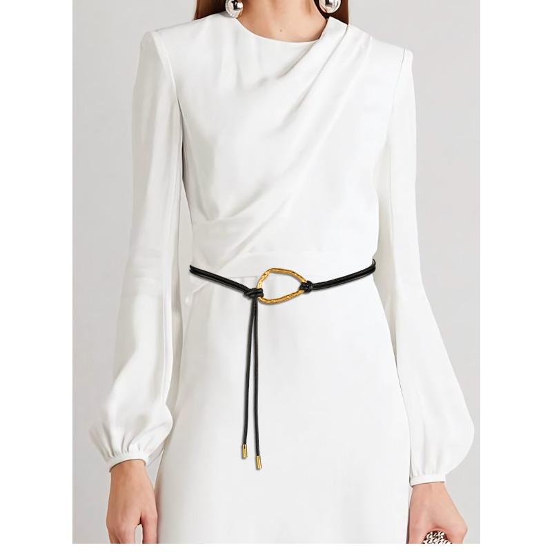 Women's knotted pu leather rope decorative dress classyfashionfashion thin waist chain