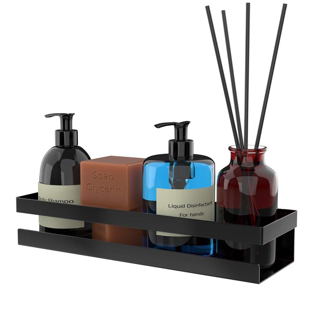 Umi Metal Multi-Purpose Wall Mount Floating Shelf (Small, Black) - 1 Shelf, Modern Style, Rectangular, Wall Mounted Storage Shelves for Kitchen