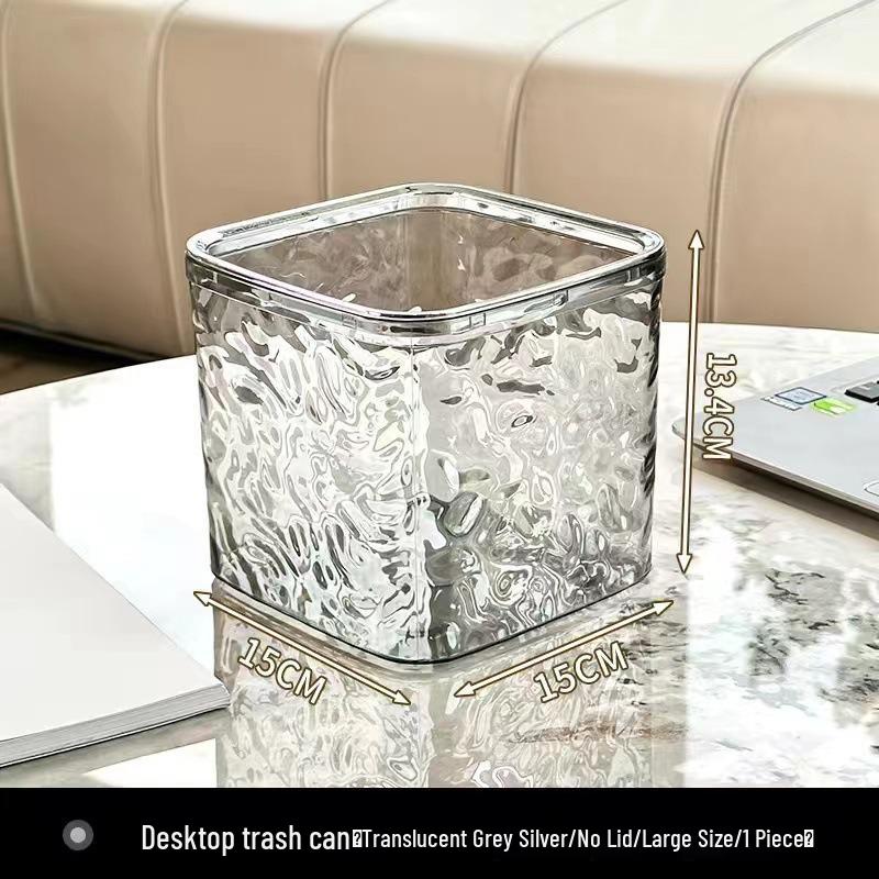 Compact Desktop Trash Bin with Lid, Press-Type Pop-Up Wastebasket for Kitchen, Dining, or Office Use