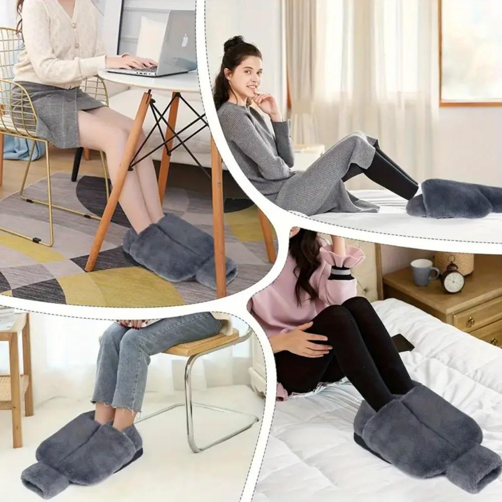 Large Hot Water Bottle for Feet Rubber Hot Water Bag with Soft Plush Cover Foot Warmer for Pain Relief Washable Foot Heating Pad