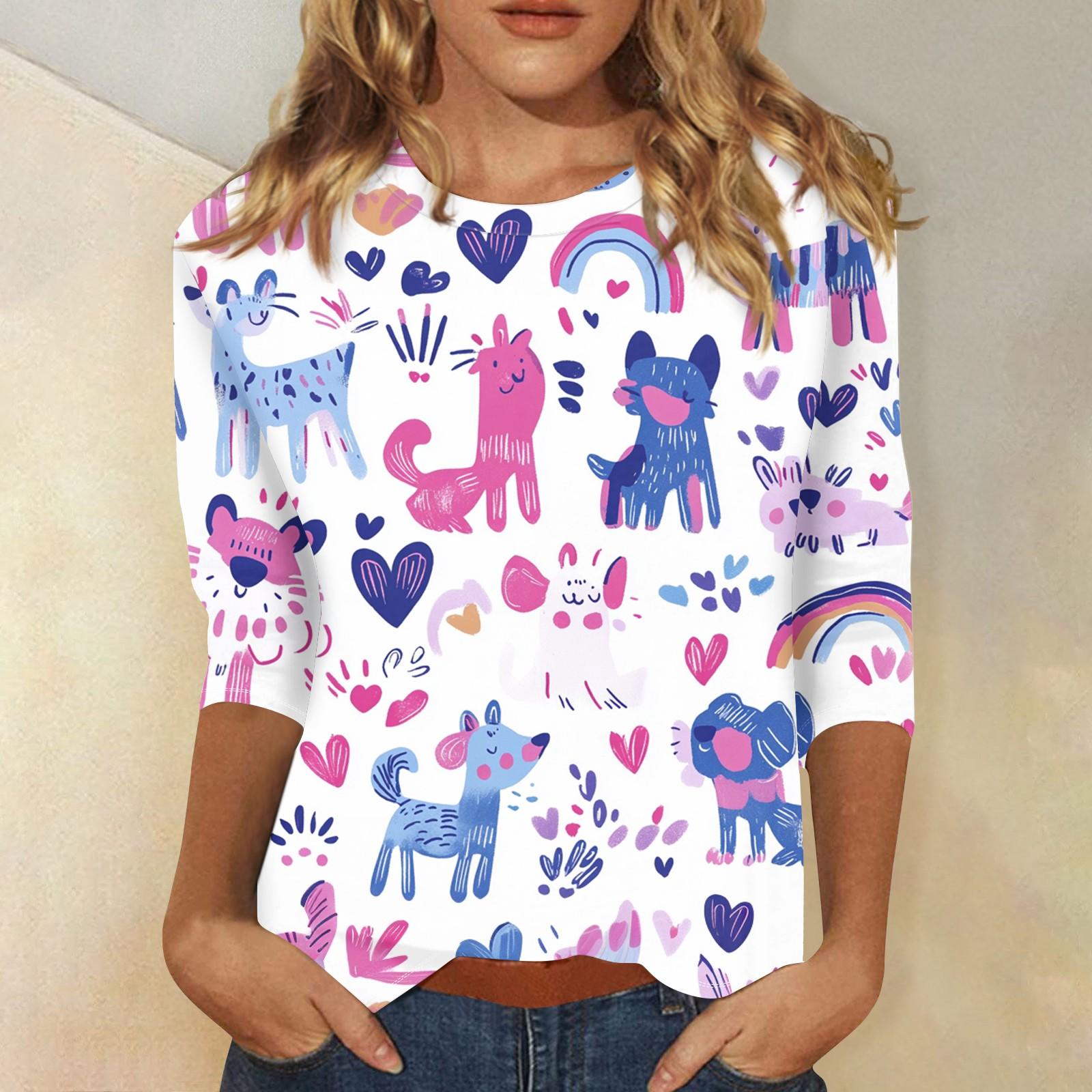 

Женская мода свободный повседневный топ с семью рукавами и круглым вырезом XXXXL белый