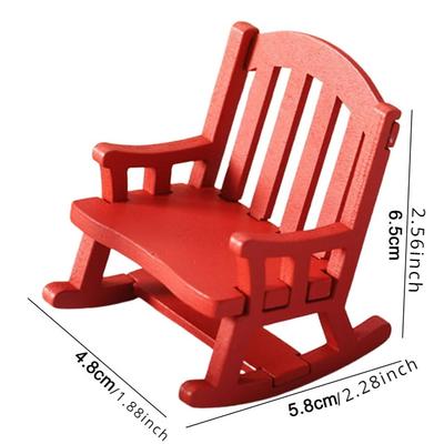 Cadeira de balanço miniatura para casa de bonecas retrô 1:12 Acessórios para móveis de madeira em escala, mini balanço, cadeira de balanço, modelo, brinquedos, decoração