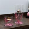 European Style Glass Candle Holder – Romantic Windproof Tabletop Decor for Home & Dinner