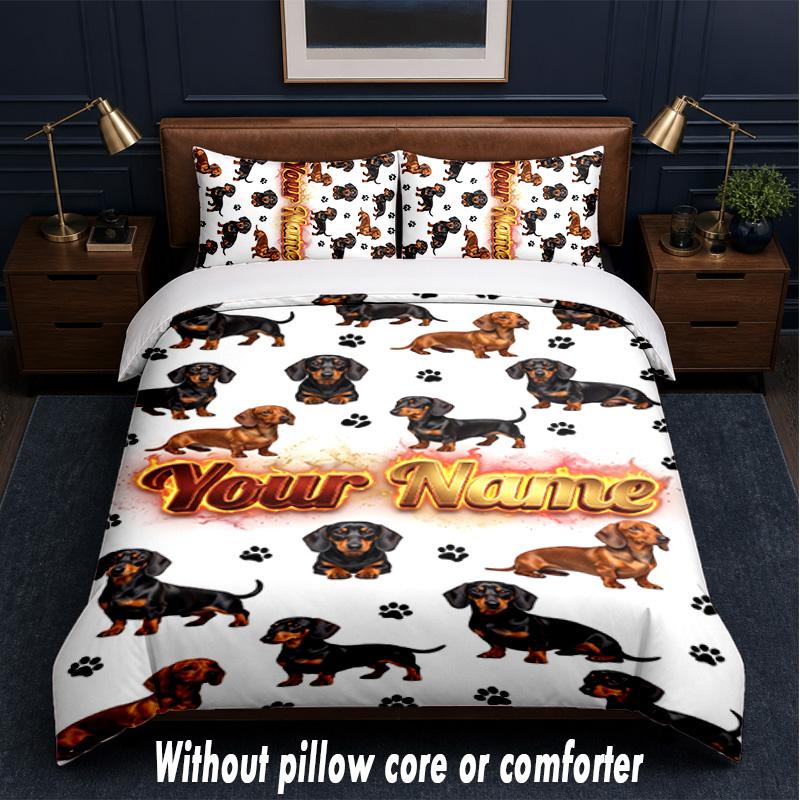 Other Similar Designs Theme Custom Text Or Name 3Pcs Bedding Set,1 Flat Sheet & 2 Pillowcases Personalized Home Bedding