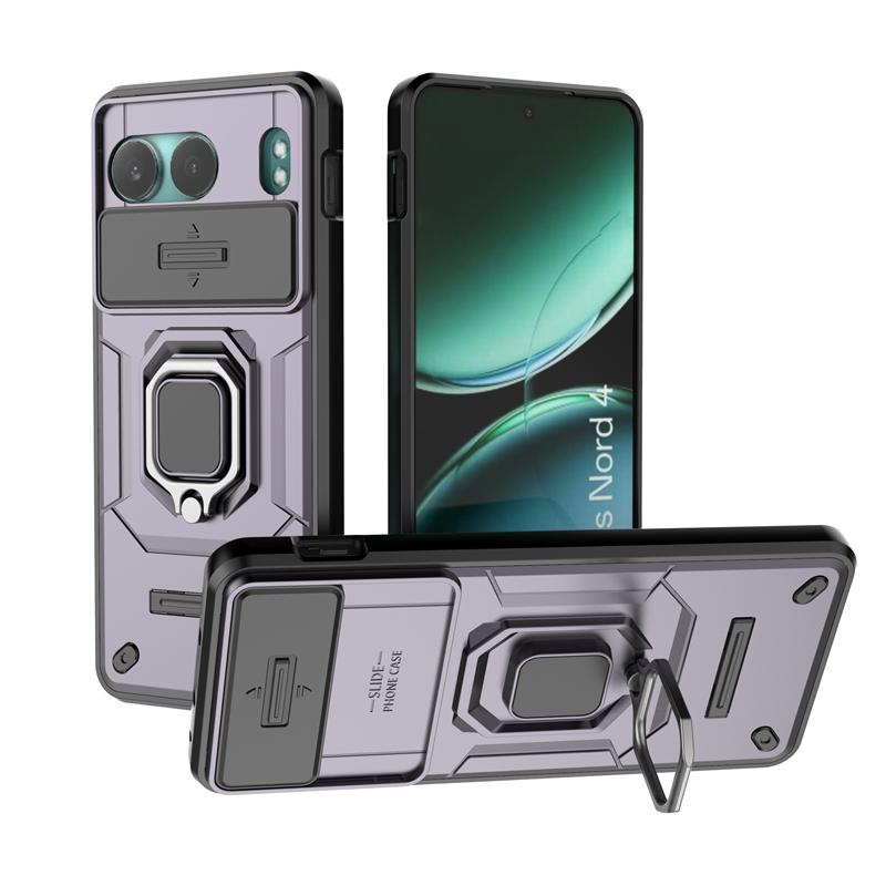 

For Oneplus Nord 4 Case Cover Oneplus Nord 4 Nord4 Capas New Phone Bumper Back Lens Protector Ring Holder Fundas Oneplus Nord 4 For Nord 4 фіолетовий