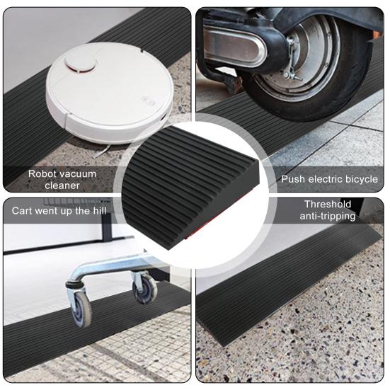 1/2/3 cm x 90 cm dørterskelrampe selvklebende sklisikker TPE rullestolrampe kraftig døråpninger barnevogn mobilitetsscooter elektrisk stolrampe