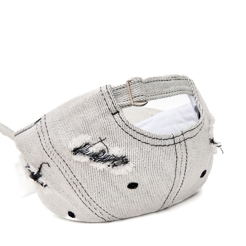 Summer Unisex Baseball Caps with Holes and Burrs Embroidered Letters Cap Sunshade Sunscreen Cap