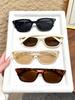 4Pcs Fashionable Ins-Style Cat Eye Frame Sunglasses Set Multi-Color Combination Sunglasses Suitable for Driving, Vacation, Campi