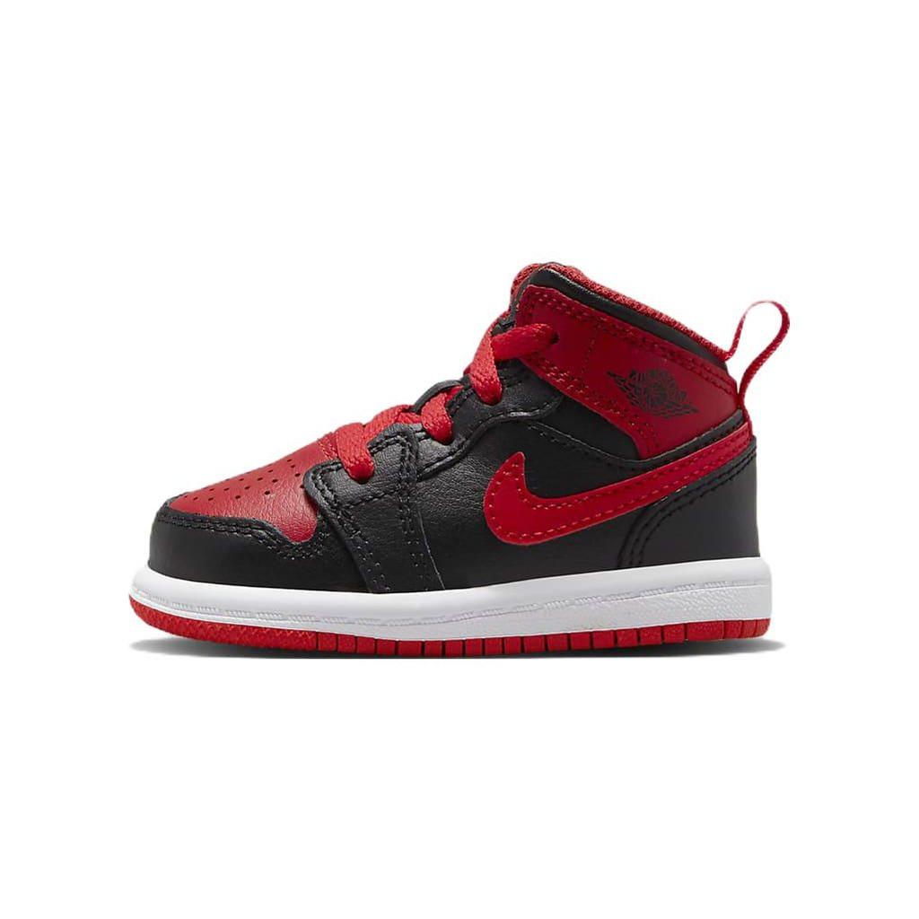 Air Jordan 1 Mid TD Alternate Bred Baby Sneakers Black White Fire-Red DQ8425-060