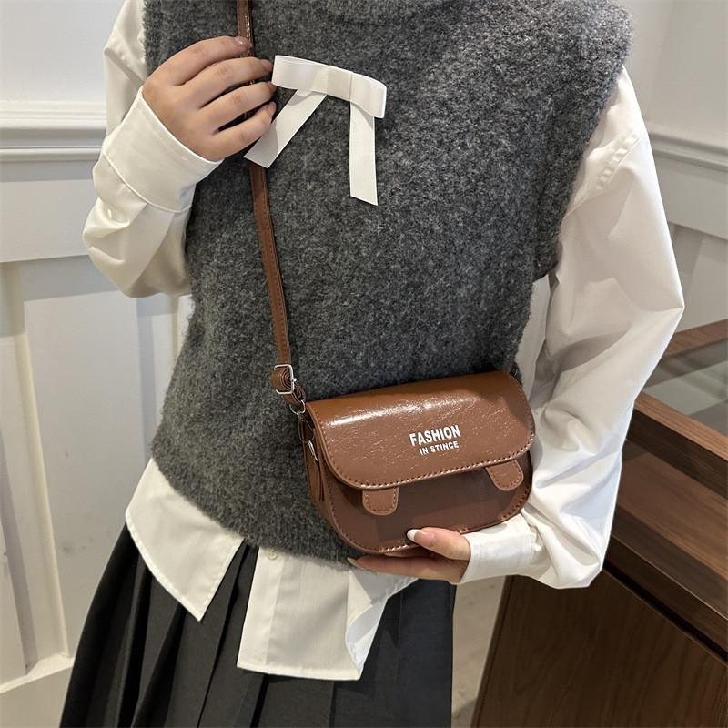 Minimalist Trendy Small Square Bag With Letter Print In Fashionable Options Color