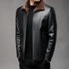 Leather jacket men's winter fur all-in-one leather jacket new thickened warm jacket plus velvet leather jacket for men
