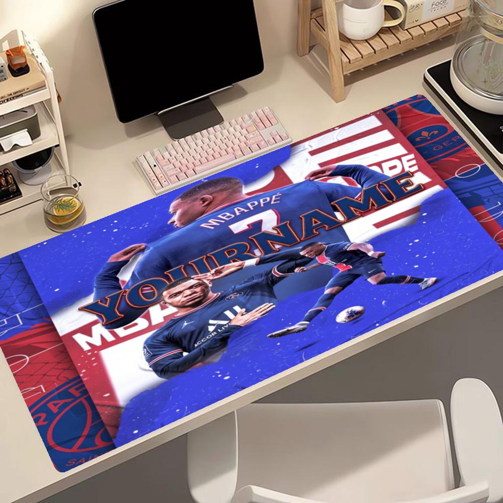 Mbappe Customize Text Mouse Pad Desk Mat Ultralong Desk Mat Nonslip Rubber Bottom Office Desk Accessory