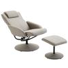 Recliner with Footstool, 360 Degrees Swivel TV Chair with Reclining Function, TV Chair, Faux Leather, Reading Chair for Living Room, Bedroom, Grey