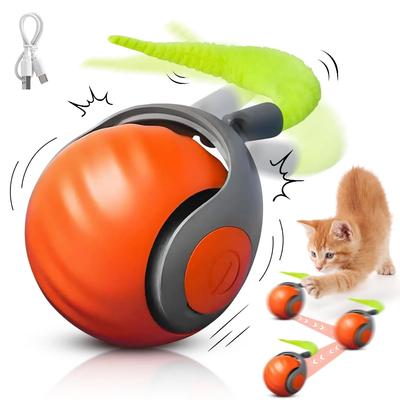 Schwanz 2.0 Katzenspielzeug, Schneller Schwanz Katzenspielzeug, Interaktiver Katzenball Spielzeug, Intelligente Katzenspielzeuge Ball, Zwei Geschwindigkeitsregelung, mit Schwanz