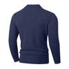 Men's Casual, Form-fitting Solid-color Square-neck Button Knitted Long-sleeved Sweater