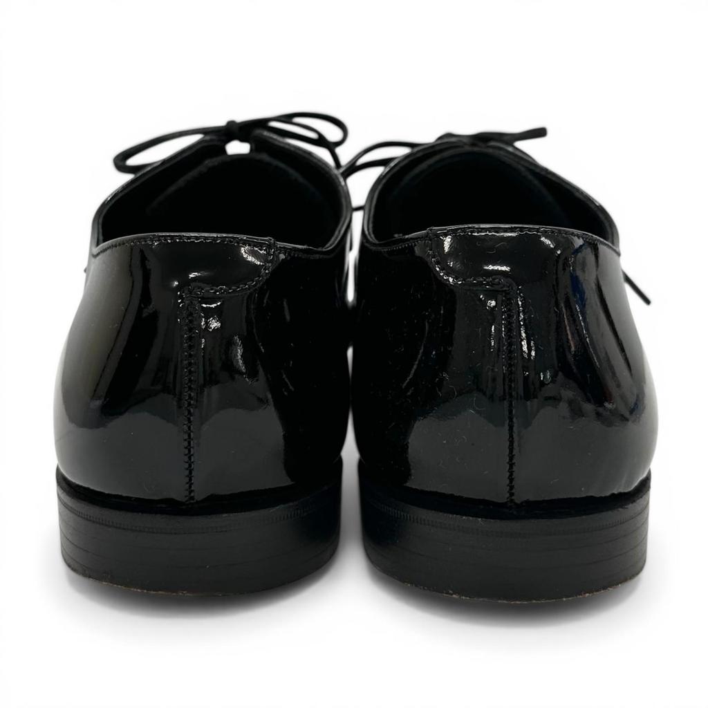 Skvělé kožené boty CROCKETT&JONES CHEAM 341 Kopyto černé Lakovaná kůže pánské 8 Použité