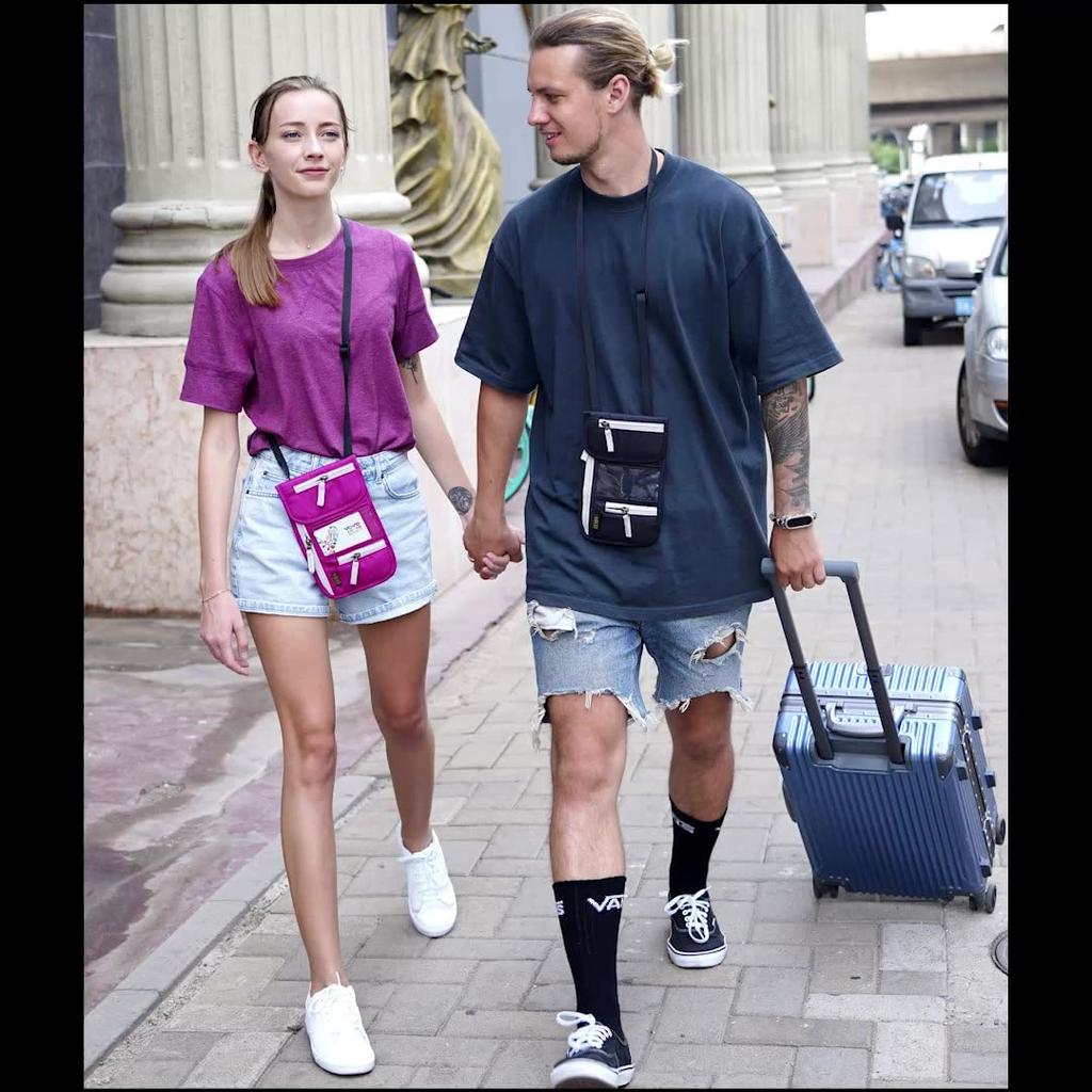 Multifunctional RFID Passport Hanging Passport Skimming Passbook Airline Large Travel Clutch Overseas Ticket Certificate Protective Cover [QIANC]