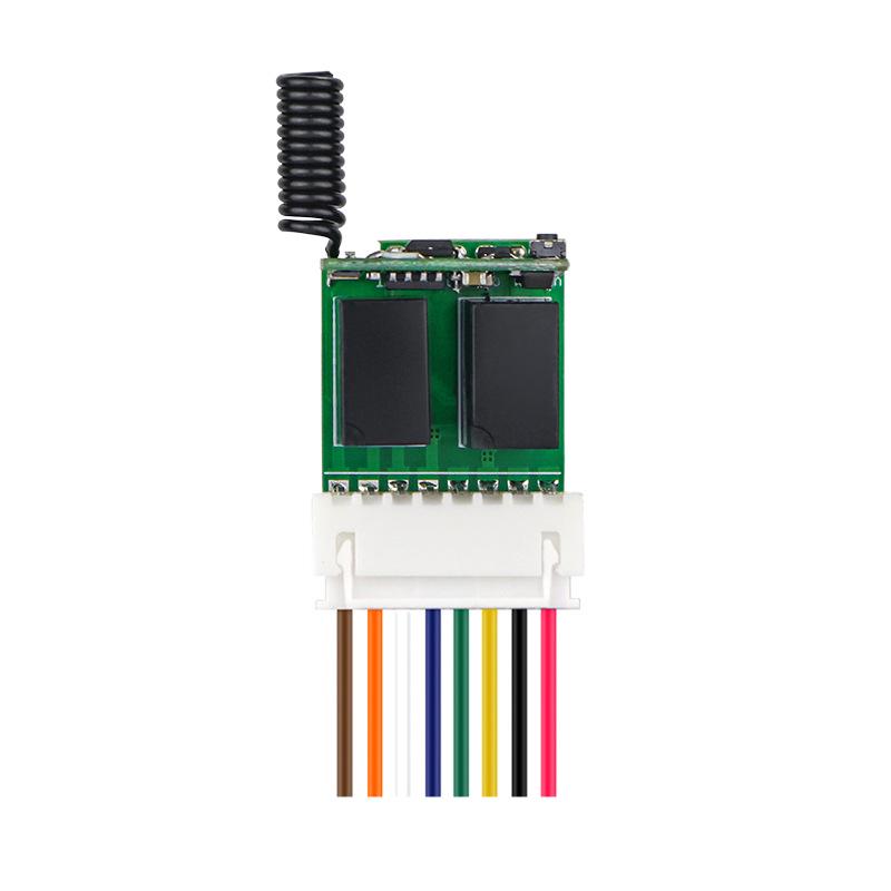 Compact 2-Channel Remote Control Switch, 3.7V-12V, Learning Code Receiver 433 MHz