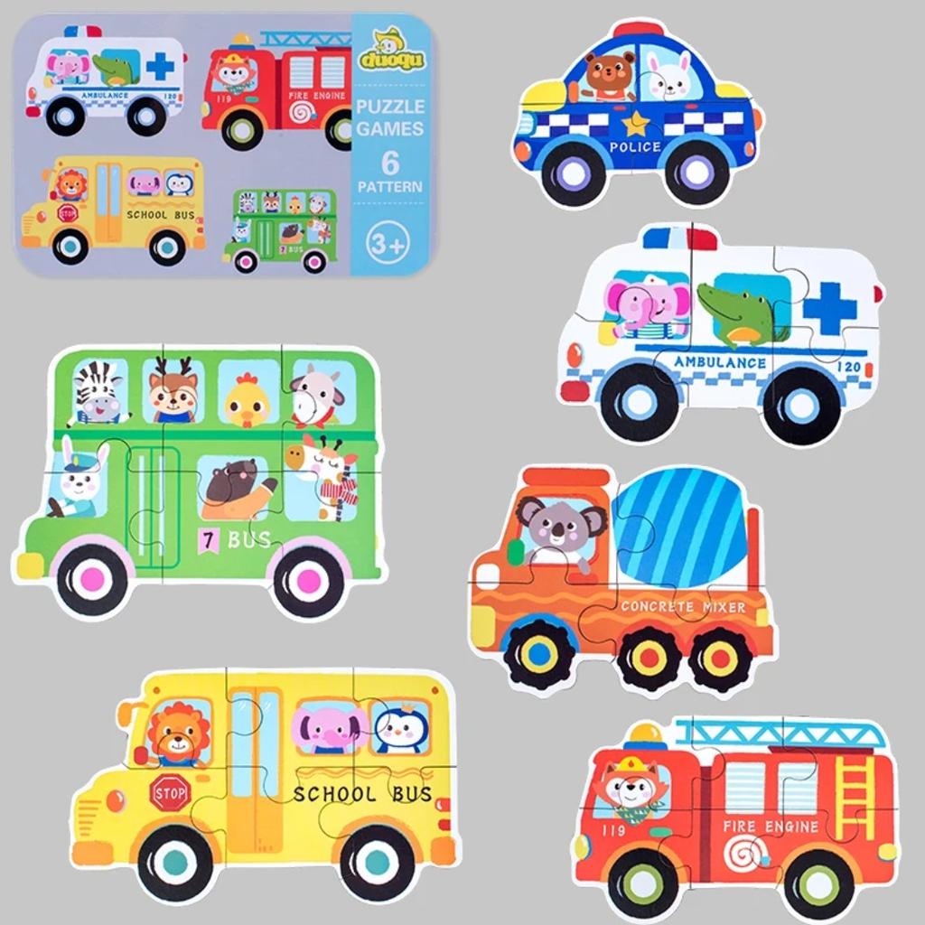 Montessori Baby Puzzle Lernspielzeug für Kinder 2 bis 4 Jahre Kleinkind 3D Holzpuzzles Kinder Blechdose Puzzle Spiele Spielzeug