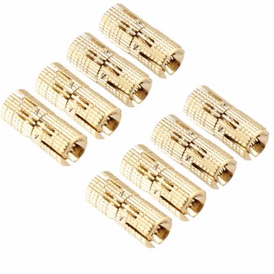 8PCS 8mm Cabinet Hinge Brass With Screws Barrel Hinge 180 Degree Opening Angle Invisible Furniture Hinge Furniture Making