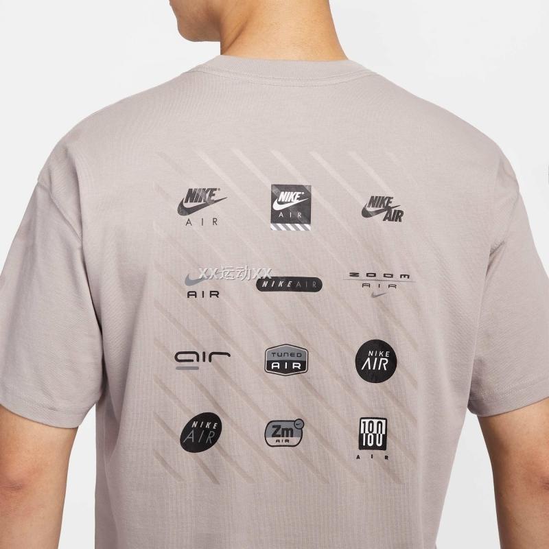 Nike M90 Oddychająca Modna Wszechstronna Miękka Koszulka z Krótkim Rękawem Męska Top Fioletowo-Szary HJ0727009