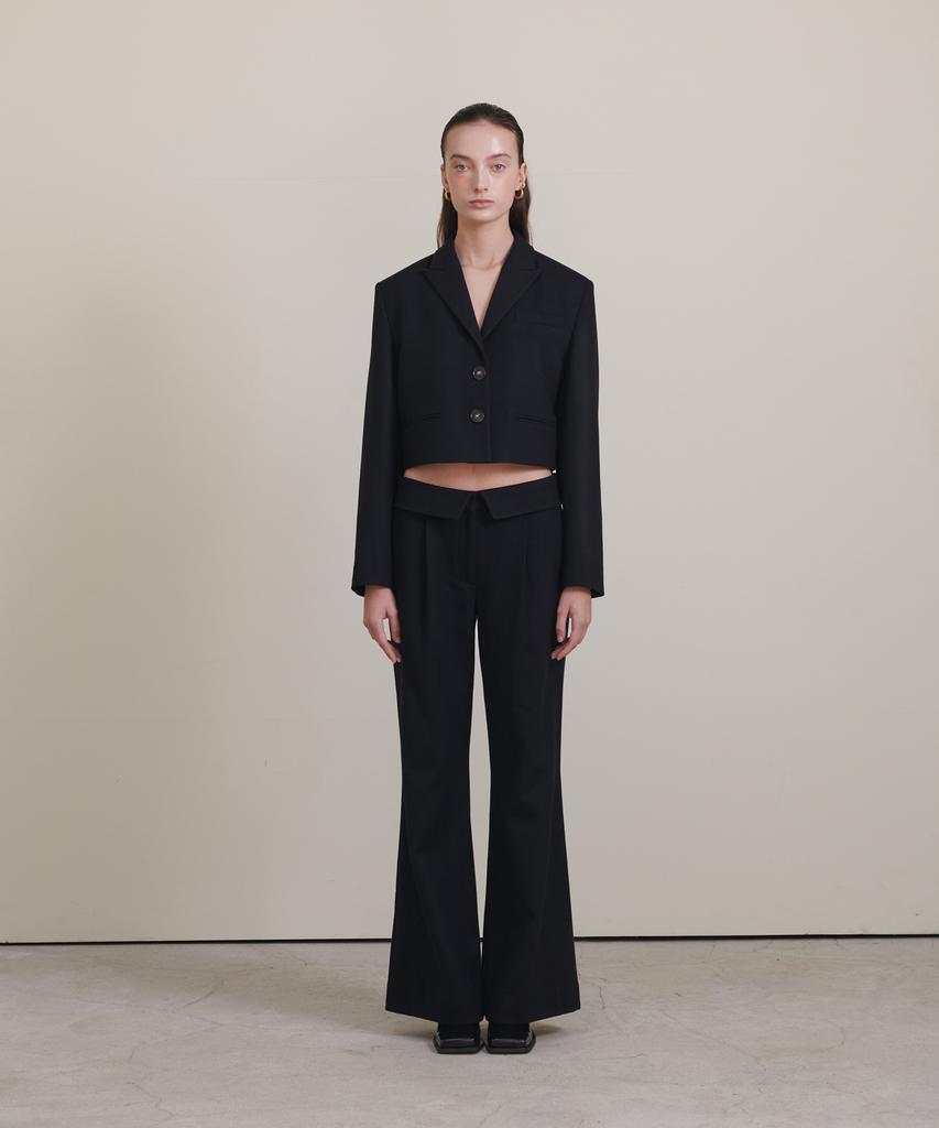 Eonmyuteu Semi Wide Wool Pants (Black)